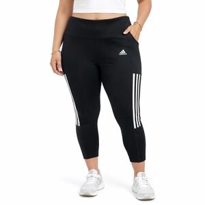 Adidas Primegreen Aeroready Black 3-Stripe 7/8 Leggings Womens Large Pocket